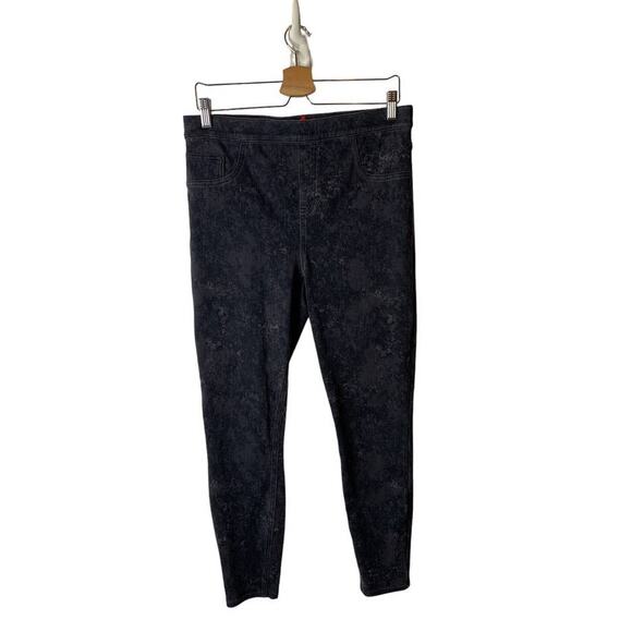 SPANX Gray Acid Wash X-Large Jean-ish Twill Pull-on Shaping Ankle Leggings - Picture 1 of 9